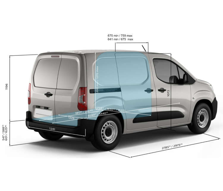 Габарити фургона Citroën Berlingo