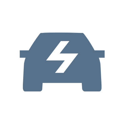 Піктограма електромобіля синього кольору